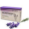 Ameo Life Organic Lavender Silver Soap with 30 ppm Silver - Naturally Cleanses the Skin, 4 oz Colloidal Silver Soap Bar for Women and Men
