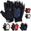 MRX BOXING & FITNESS SAILING GLOVES STICKY Palm Gripy Glove Yachting Kayak Dinghy Fishing Short Finger Multi Colors (Black/Blue, XL)
