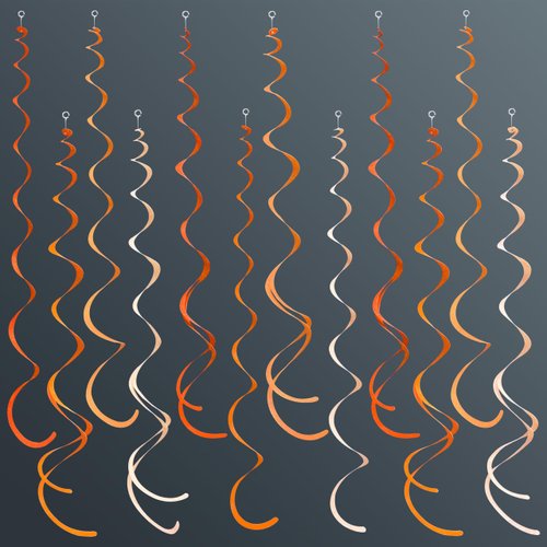 36Pcs Orange Hanging Swirl Decorations Ombre Orange Felt Swirl Streamer Spiral Ceiling Garland for Fall Autumn Harvest Thanksgiving Birthday Wedding Baby Shower Bachelorette Party Supplies