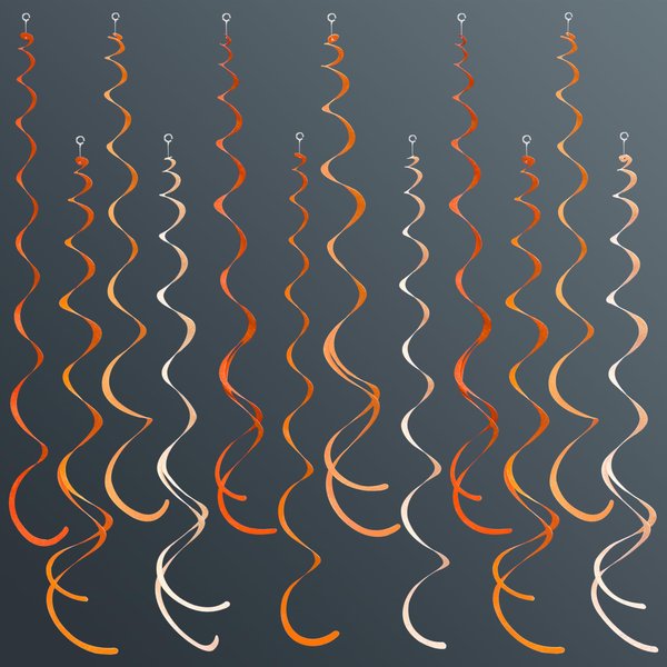 36Pcs Orange Hanging Swirl Decorations Ombre Orange Felt Swirl Streamer Spiral Ceiling Garland for Fall Autumn Harvest Thanksgiving Birthday Wedding Baby Shower Bachelorette Party Supplies