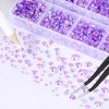 10400PCS Light Purple Rhinestones, Jelly Resin Rhinestones for Nails, Flatback Non Hotfix Crystals DIY Rhinestones for Crafts with 15 cm Pencil Sharpener and Tweezer & Picker Pen (Light Purple AB)