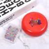 Magnetic Pin Cushion with 200 PCS Sewing Pins, Round Plastic Magnetic Sewing Cushion, Magnetic Pin Holder for Sewing Needles Push Pins Hair Bobby Pins (Red)