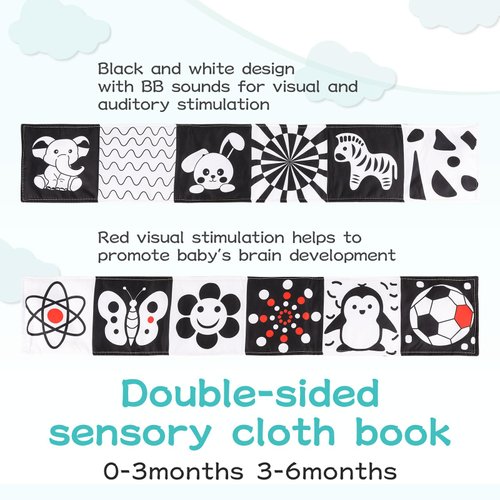 AJsupojouet 3 Pcs Car Seat Toys for Babies 0-6 Months，Black and White Baby Hanging Rattle Toys for Crib Mobile，High Contrast Baby Toys for Newborn Toys，Infant Sensory Toy Best Gift for 0-6 6-12months