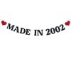 ABCpartyland Black Glitter Paper Made in 2002 Banner,Funny 22nd Birthday Party Decorations Supplies, Pre-Strung,Letters Black,MADE IN 2002