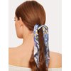 Floral Print Hair Scarf Scrunchies - Elastic Long-tail Ponytail Holders and Hair Accessories for Women, Wedding/Birthday/Bridal Party, 4 Pcs