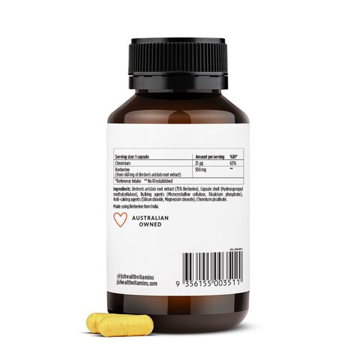 JSHealth Vitamins Berberine+ Formula — Berberine Supplement for Metabolic Health — Vegan, Gluten-Free & Non-GMO. (60 Tablets)