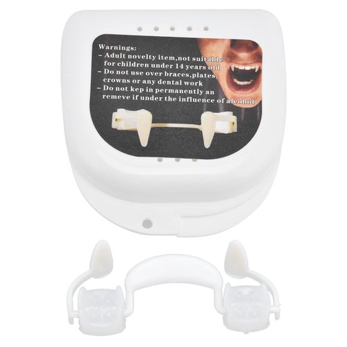 Vampire Fangs Teeth, Soft Silicone Retractable Vampire Teeth Fake Fangs White Horror False Teeth for Cosplay Party Props Halloween Party Fangs Favors and Supplies