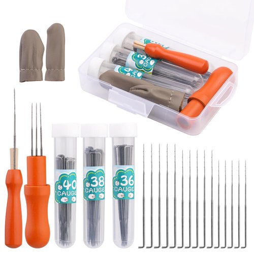 Needles Felting Tools, 3 Sizes Wool Felting Needles with 2 Types Needle Felting Tool, DIY Wool Pin Felting Tools for Beginner Professional