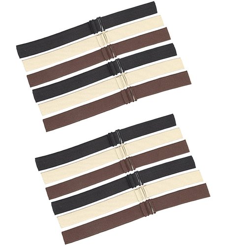 xuxisowo 12PCS Tricolor Elastic Bands For Wig Edges, Adjustable Wig Bands For Wigs And Wig Caps, Adjustable Wig Straps For Keeping Wigs in Place (1 * 14 inch)