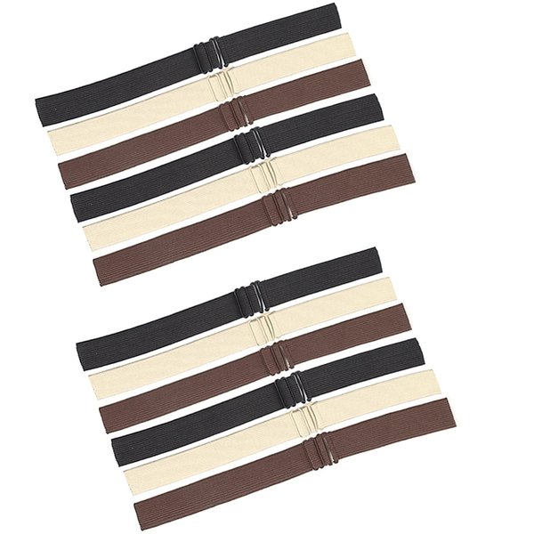xuxisowo 12PCS Tricolor Elastic Bands For Wig Edges, Adjustable Wig Bands For Wigs And Wig Caps, Adjustable Wig Straps For Keeping Wigs in Place (1 * 14 inch)