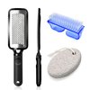 Professional Pedicure Kit, Stainless Steel Heel Scraper for Women Feet Care, Foot Pumice Stone for Feet Hard Skin Remover in Shower, Pumice Stone and Brush for Feet Callus Removal at Home/Salon
