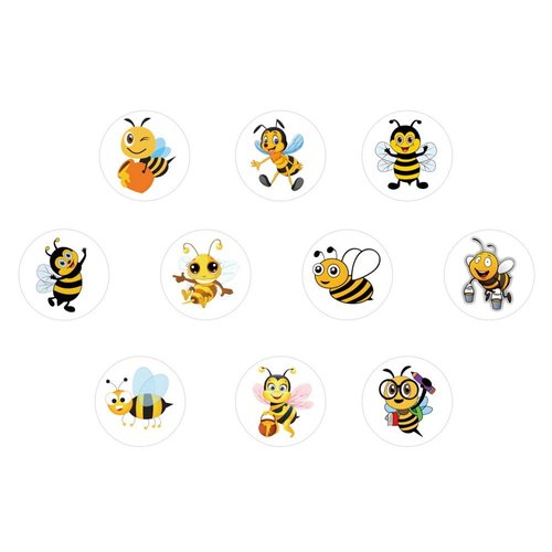 Cute bee Stickers (500 PCS),Aesthetics Cartoon Cute Decal Rolls Self-Adhesive Seals for Kids Girls Boys Teens for Birthday Party Decoration for Water Bottle Laptop Scrapbook Card Envelope
