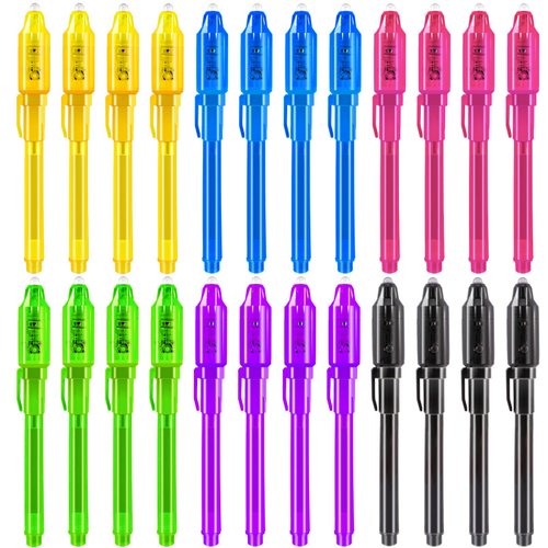 RAIHOMKIT 12 Pack Invisible Ink Pen with Uv Light, Spy Pen for Writing Secret Message,Disappearing Ink Pen Marker,Magic Invisible Pens,Spy Pens UV Pen for Kids Party Favors Ideas Gifts Stock Stuffers