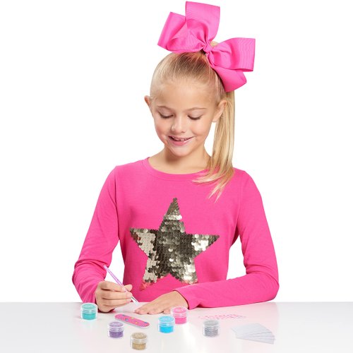JoJo Siwa Razzle Dazzle Nail Art Decorating Kit, Kids Manicure Set with Adhesive Tabs, Brush, Stickers, Nail File and Glitter, Kids Toys for Ages 6 Up by Just Play