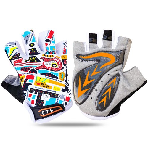 Kids Junior Cycling Gloves Outdoor Sport Road Mountain Bike, Fit Boy Girl Youth Age 2-10, Gel Padding Bicycle Half Finger Pair (Red, Small)