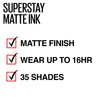 Maybelline Super Stay Matte Ink Liquid Lipstick Makeup, Long Lasting High Impact Color, Up to 16H Wear, Voyager, Deep Red, 1 Count