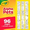 Crayola Alpha Pets Coloring Pages and Stickers, Number & Alphabet Coloring Book, Gift for Kids, 96 Pages