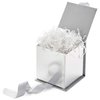Hallmark Small Gift Box with Bow and Shredded Paper Fill (Silver Signature 4 inch Gift Box with Glitter) for Weddings, Graduations, Bridal Showers, Anniversaries, All Occasion
