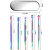 6 Pieces Wax Carving Tool Set, Double-Ended Carving Tool Stainless Steel Wax Sculpting Tools with 5ml Silicone Container Jar and Portable Metal Case for Wax Oil Clay Pottery, Rainbow Color