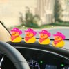 wonuu Car Rubber Cowboy Duck, Yellow Ducks Decoration Dashboard with Cowboy Hat Necklace Sunglasses, Pink