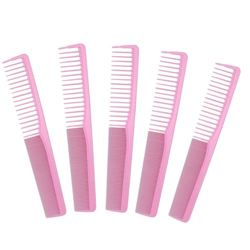5 Pieces Pink Hair Combs Set in Bulk Individually Wrapped, 7 inch All Purpose Hair Comb For Men and Women.