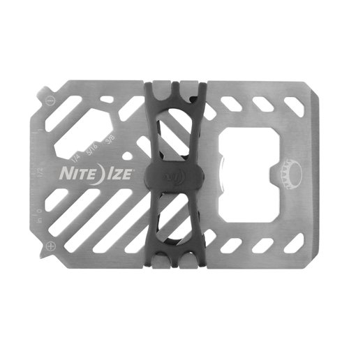 Nite Ize Financial Multi Tool Wallet - Stainless Steel 7-in-1 Multi Tool - Multi Tool Travel Wallet for Men & Women - Multi Tool with Bottle Opener, Screwdriver, Rulers & More - Silver