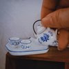 SUPVOX 1 Set of Miniature Porcelain Dollhouse Teaware - Diy Ceramic Tea Set with Teapot, Cups, and Plates - 1:12 Scale Dollhouse Decoration
