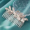 Yheakne Boho Leaf Hair Comb Gold Wedding Comb Metal Bridal Headpieces Bride Side Comb Branch Leaf Hair Piece Wedding Headpieces Bride Hair Accessories for Bride and and Bridesmaids (Gold A)