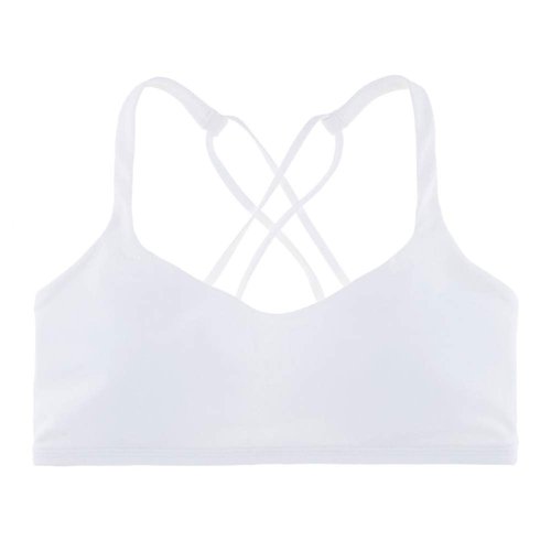 Undies.com womens Low Impact Wire Free Studio Racerback Active Sports Padded Bra, White, Small US
