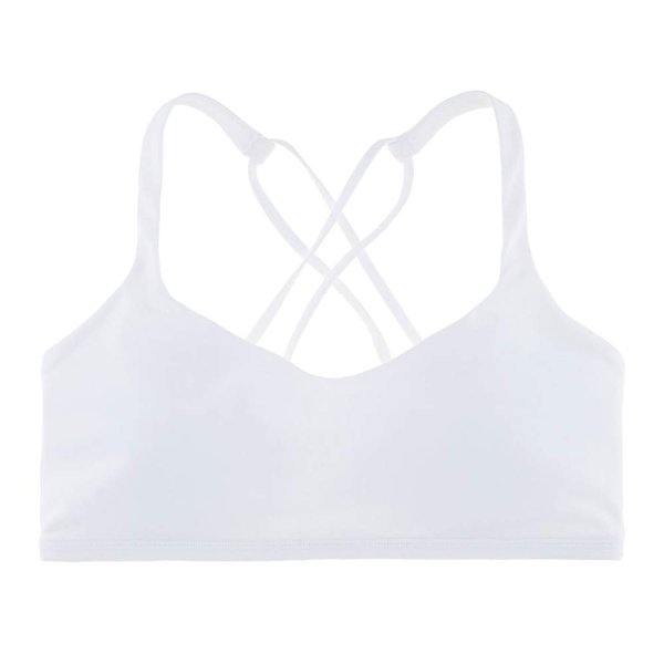 Undies.com womens Low Impact Wire Free Studio Racerback Active Sports Padded Bra, White, Small US