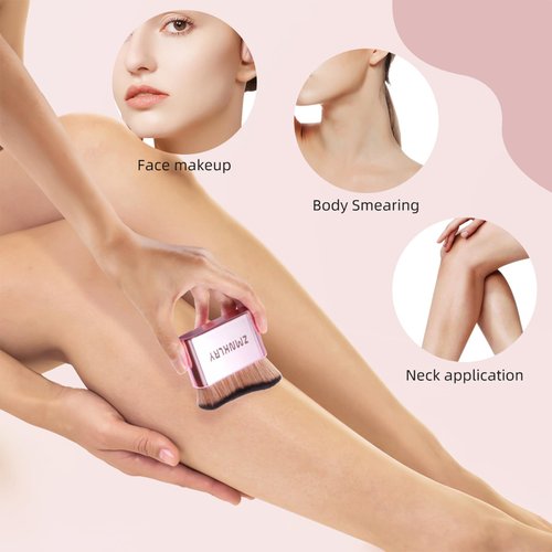 zmnklry Self Tanner Brush, Make Up Kabuki Brush, Sunscreen Application Tanning Brush, Kabuki Brush for Self Tanner,Tanning Brush for Self Tan, Body Self Tanning Brush, Rose Gold Self Tan Brush