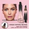 Brow-Fection, Liquid Eyebrow Brush, Beginner Brow-Fection Angled Brush & Dip, Waterproof Long Lasting Smudge Proof Brow Pencil with Square Brush and Dip for Eyebrows, Sideburns (#02 taupe)
