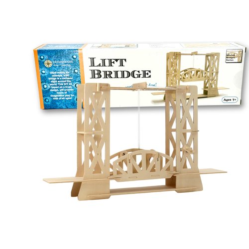 Pathfinders STEM kit Bridge Building kit for Kids Toy Lift Bridge mechancial Engineering for Kids Ages 7-9 Educational Toys for Kids Science kit Wooden Building Toys 3D Wood puzzels