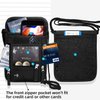 WALNEW Passport Holder Neck Pouch Travel Wallet for Women and Men, RFID Blocking Security Slim Traveling Wallet with Around Neck Lanyard Strap, Black