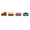 Abuda 4-Piece Wooden Train Set with Magnetic Suction for Children's Toddlers Boys and Girls Toy Train set4, Blue