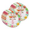 Giraffe Floral Birthday Party Supplies - Giraffe Party Supplies - Zoo Animal Party Supplies - Safari Animal Party Supplies | Tableware Set Includes Plates Napkins and Cups | Kit for 16