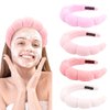 Canitor 4 PCS Spa Headband Pink Skincare Headband Makeup Headband Face Wash Skin Care Make Up Cute Preppy Teen Girl Gifts Trendy Stuff Aesthetic Bachelorette Party Favors Valentines Day Christmas