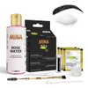 MinaiBrow Tint Kit Black | Natural Spot Coloring Brow Tinting Powder with Rose water & Duo Angled Brush| Smudge Proof Tint | Instant Brow Dye Kit, 100% Gray Coverage