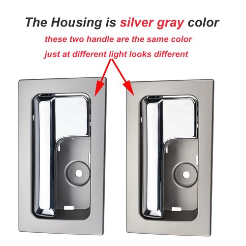 RLB-HILON Interior Door Handle Compatible with Ford F150 2009 to 2014 Year Front or Rear Left Driver Side Door, Chrome Lever Gray Housing, Replacement for # CL3Z-1522601-GA 9L3Z-1522601-CB