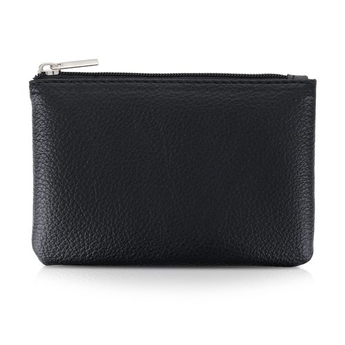TIESOME Coin Purse, PU Lychee Pattern Zipper Coin Purse Portable Coin Purse Mini Change Wallet for Women Coin Pocket Mini Money for Women Credit Card ID Key Headset Lipstick (Black)