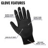 Global Glove PUG-17 Lightweight Polyurethane Dipped Work Gloves, Anti-Static/Electrostatic Compliant with Secure Grip, Bare Hand Sensitivity, Black, 12 Pairs, Medium