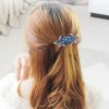 Sankuwen Crystal Rhinestones Hair Barrette French Hair for Women Small Hairpin for Mom Butterfly Hair Clips (Deep Lake Blue)
