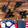 ArtCreativity Diecast Stealth Bomber Toy Jets with Pullback Mechanism, Set of 4, Diecast Metal Jet Plane Airplane Toys for Boys, Air Force Military Cake Decorations, Aviation Party Favors