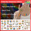 GeRRiT 10 Sheets LGBT Rainbow Temporary Tattoos Pride Day Body Art Stickers Rainbow Heart Shape Tattoos for Pride Day Celebrations Waterproof Tattoos for Pride Festival Decoration