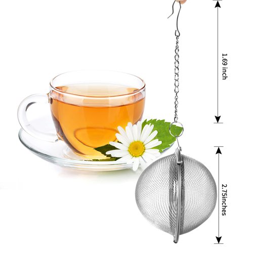 Fu Store 2pcs Stainless Steel Mesh Tea Ball 2.7 inches Tea Strainers Tea Infuser Strainer Filters for Tea