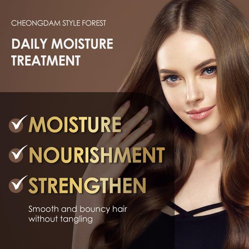 CHEONGDAM STYLE FOREST DAILY MOISTURE TREATMENT Hydrate Dry Hair Damage Repair Korean Deep Conditioning Hair Mask Deep Conditioner for Silky Hair with 5 Plant-Based Proteins Amino Acids (8.12 Fl Oz)