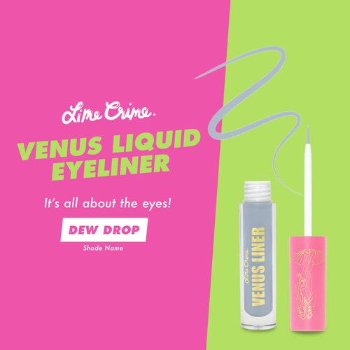Lime Crime Venus Pigmented Liquid Eyeliner with Precision Brush, Dew Drop (Light Blue) - Ultra Matte Water-Based Formula is Long-Lasting, Smudge-Proof & Quickly Dries - Vegan & Cruelty-Free