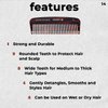 Speert #14 Handmade Wide Tooth Comb Tortoise Havana Acetate Thick Coarse Curly Detangling Parting Grooming Teasing Hair Styling Hairdresser Barber Hairdressing Wet Dry Pocket Travel Women Men Kids