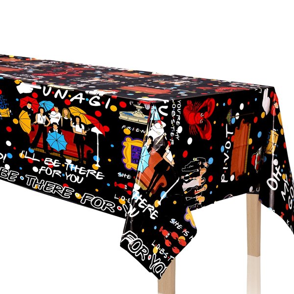 Peiking 3Pcs iFriends Party Tablecloths, Disposable iFriends Plastic Table Cover, Jumbo Size: 86.6 x 54in, iFriends TV Show Party Supplies, iFriends Fan Birthday Party Decorations