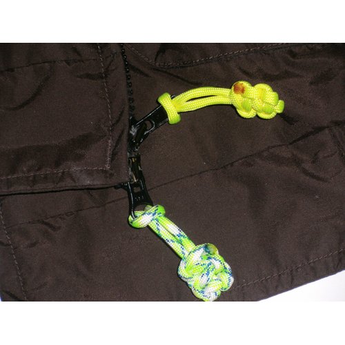 RedVex Paracord Zipper Pulls/Lanyards - Lot of 5 - ~2.5 - Red & Black (Licorice)